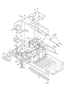 Operators Platform Lower Diagram and Parts List for RZT-S42ZERO (17AVCEDS710-17WVCEDS710)(2013) Cub Cadet Lawn Tractor